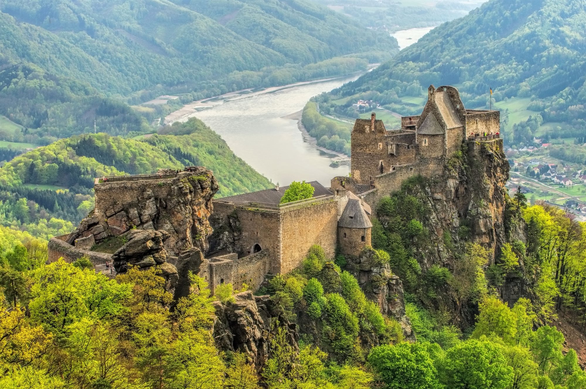 Aggstein castle above the Danube in the Wachau valley
